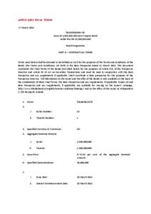 APPLICABLE FINAL TERMS 17 March 2014 ÍSLANDSBANKI HF. Issue of 1,400,000,000 Zero Coupon Bond under the ISK 25,000,000,000 Bond Programme