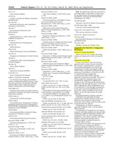 Federal Register / Vol. 67, NoFriday, March 29, Rules and Regulations AR 11–27 Army Energy Program.