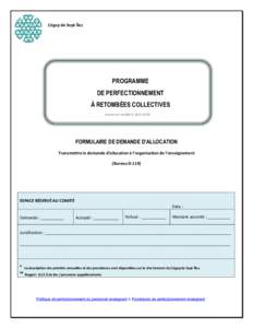 Cégep de Sept-Îles  PROGRAMME DE PERFECTIONNEMENT À RETOMBÉES COLLECTIVES Document modifié le[removed]