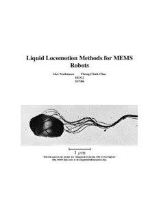 Liquid Locomotion Methods for MEMS Robots Alex Neuhausen