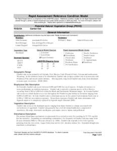 Rapid Assessment Reference Condition Model The Rapid Assessment is a component of the LANDFIRE project. Reference condition models for the Rapid Assessment were created through a series of expert workshops and a peer-rev