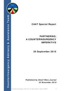 Counterinsurgency Advisory & Assistance Team  Ljwabv b CAAT Special Report