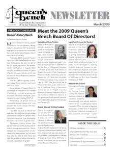 Founded[removed]Queen’s Bench Bar Association of the San Francisco Bay Area  PRESIDENT’S MESSAGE