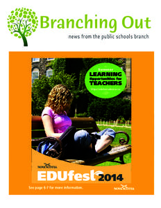 Branching Out news from the public schools branch Summer  Learning