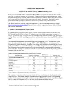OIR  The University of Connecticut Report on the Alumni Survey[removed]Graduating Class Every year since 1979 the Office of Institutional Research has surveyed recent graduates. This survey is one of the few outcome measu