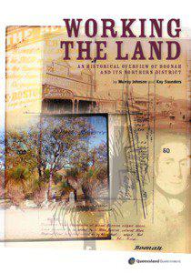 WORKING THE LAND A N H I STORICAL OVERVIEW OF BOONAH