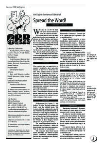 Summer 1998 Car Busters  An Eight-Sentence Editorial Spread the Word!
