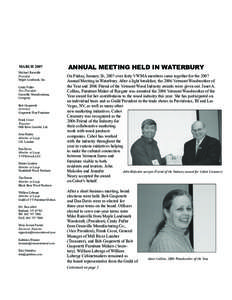 VERMONT MARCH 2007 Michael Rainville President Maple Landmark, Inc. Cindy Fuller