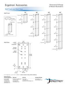 Ergotron® Acessories  Dimensional & Range of Motion Illustrations  Wall Track and Wall Plate