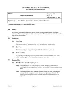 Microsoft Word - PM 11-3 Employee Timekeeping[removed]Published.docx