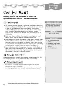 ning ✹ predicting estimating ✹ logical reasonin g ✹ organizing ✹ visual reasoProblem Solving  Car for Rent