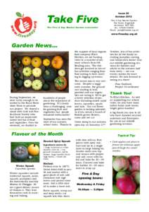 Take Five The Five A Day Market Garden newsletter Issue 20 October 2012 Five A Day Market Garden