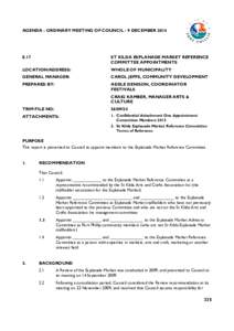 Agenda of Ordinary Meeting of Council - 9 December 2014