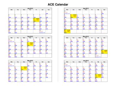 ACE Calendar Apr-2012 Jan-2012 Mon