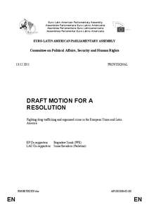 Euro-Latin American Parliamentary Assembly Assemblée Parlementaire Euro-Latino Américaine Asamblea Parlamentaria Euro-Latinoamericana Assembleia Parlamentar Euro-Latino-Americana  EURO-LATIN AMERICAN PARLIAMENTARY ASSE