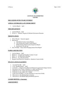 6:30 p.m.  May 9, 2011 COUNCIL-IN-COMMITTEE AGENDA