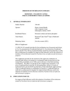 Tylosin / Adulteration / Antibiotics / Fusobacterium necrophorum / Federal Food /  Drug /  and Cosmetic Act / Monensin / Animal drugs / Medicine / Chemistry / Health