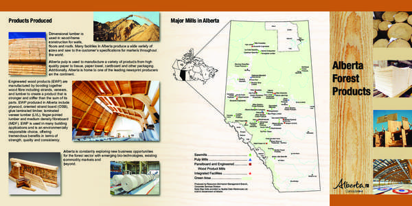 Products Produced  Major Mills in Alberta Dimensional lumber is used in wood-frame