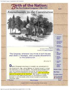 First Federal Congress: Amendments to the Constitution