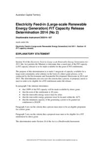 Disallowable instrument explanatory statement