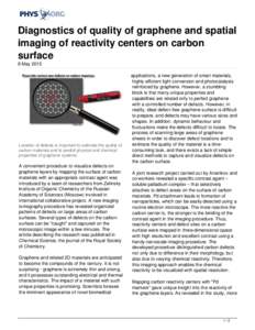 Diagnostics of quality of graphene and spatial imaging of reactivity centers on carbon surface