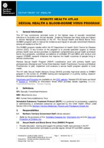 SEXUAL HEALTH & BLOOD-BORNE VIRUS PROGRAM REMOTE HEALTH ATLAS – Section 12: HEALTH PROGRAMS  REMOTE HEALTH ATLAS