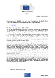 EUROPEAN COMMISSION  MEMO Brussels, 14 November[removed]Employment: 2012 report on European Globalisation