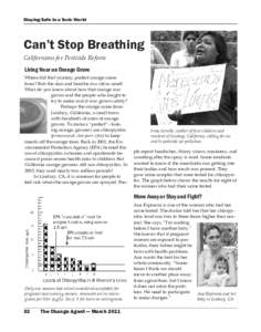 Staying Safe in a Toxic World  Can’t Stop Breathing Californians for Pesticide Reform Living Near an Orange Grove Where did that yummy, perfect orange come