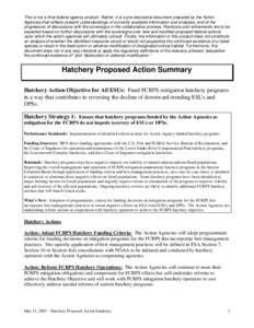 Microsoft Word - Hatchery Proposed Action Summary 5_21_07.doc