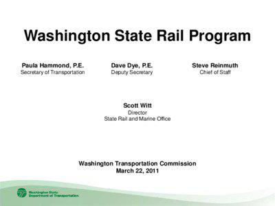 WSDOT Rail Program Update