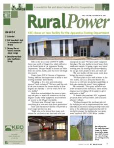 A newsletter for and about Kansas Electric Cooperatives  RuralPower Vol . L XII, No. 10 August 24, 2012  Inside