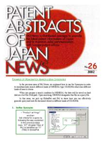 EXAMPLE OF MIMOBATCH SEARCH USING SYNONYMS In the previous issue of PAJ News, we explained how to use the Synonyms in order to simultaneously search different kinds of MIMOSA-type CD-ROMs which has different kinds of sea