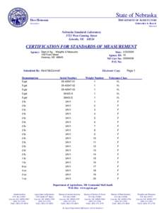 State of Nebraska Dave Heineman DEPARTMENT OF AGRICULTURE GREGORY A. IBACH