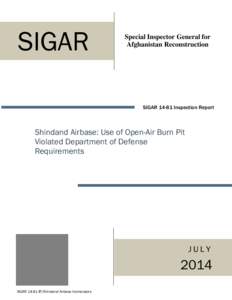 SIGAR  Special Inspector General for Afghanistan Reconstruction  SIGAR[removed]Inspection Report