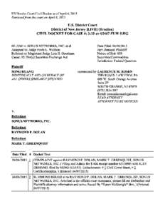 Ming Huang, et al. v. Sonus Networks, Inc., et al. 15-CVU.S. District Court Civil Docket