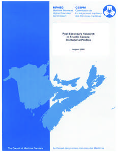 Post-Secondary Research in Atlantic Canada: Institutional Profiles August 2000