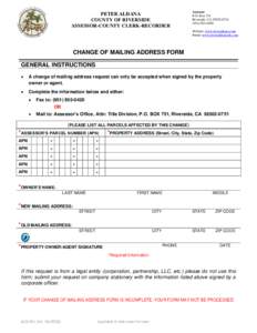 Geography of California / Postal system / California / Address / Human geography / Post-office box / ZIP Code / APN / Riverside /  California