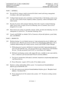 UNIVERSITY OF ALASKA FAIRBANKS DESIGN STANDARDS SEPTEMBER 2014 DIVISION 23 – HVAC SECTION[removed]