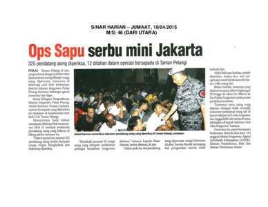 SINAR HARIAN – JUMAAT, M/S: 46 (DARI UTARA) 