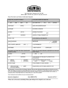 1441 Clark Drive, Vancouver, B.C. V5L 3K9 Admin. Office: [removed]Fax: [removed]Taxi Line: [removed]Please Print Clearly and Provide all Information Requested. PLEASE TELL US ABOUT YOURSELF  [