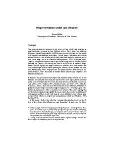 Wage formation under low inflation* Steinar Holden Department of Economics, University of Oslo, Norway