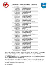 Dienstplan Jugendfeuerwehr Lübbenau[removed].2014