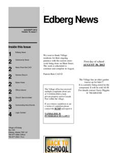. . . Edberg News AUG/SEPT 2012