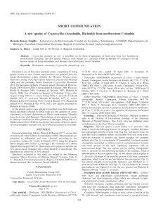 2008. The Journal of Arachnology 36:468–471  SHORT COMMUNICATION