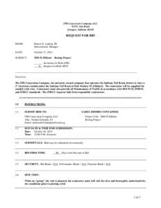 ITR Concession Company LLC[removed]Ash Road Granger, Indiana[removed]REQUEST FOR BID FROM: