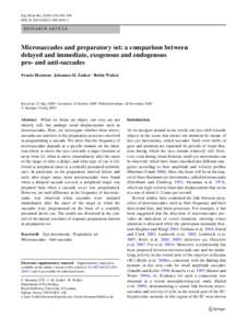 Exp Brain Res:489–498 DOIs00221R ES EA R C H A R TI CLE  Microsaccades and preparatory set: a comparison between
