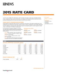 2015 RATE CARD pool To Learn More Contact: