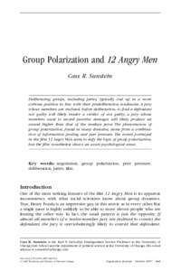 Government / Group polarization / 12 Angry Men / Jury / Cass Sunstein / Deliberation / Polarization / Twelve Angry Men / Juries in England and Wales / Juries / Film / Law