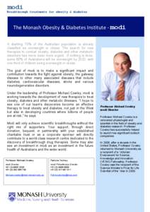 Michael Cowley / Bariatrics / Biology / Obesity / Diabetes mellitus / Health in Australia / Nutrition / Health / Medicine