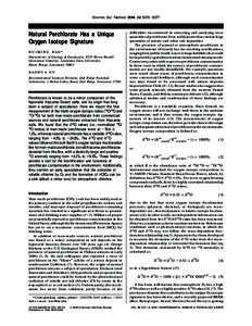 Oxoanions / Oxygen / Sodium perchlorate / Dole effect / Caesium perchlorate / Isotope analysis / Ozone / Chlorite / Oxyanion / Chemistry / Oxidizing agents / Perchlorates